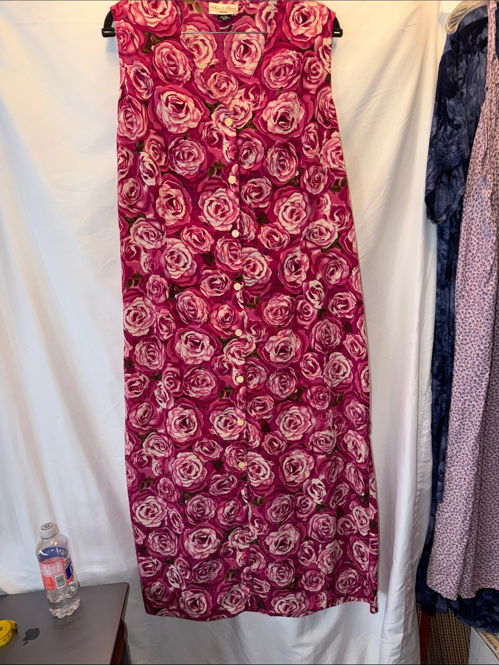Nick & Sarah, Plus Size 2X, Rose Pink Maxi Dress, PTP 24”, L 51”, (T15-404)